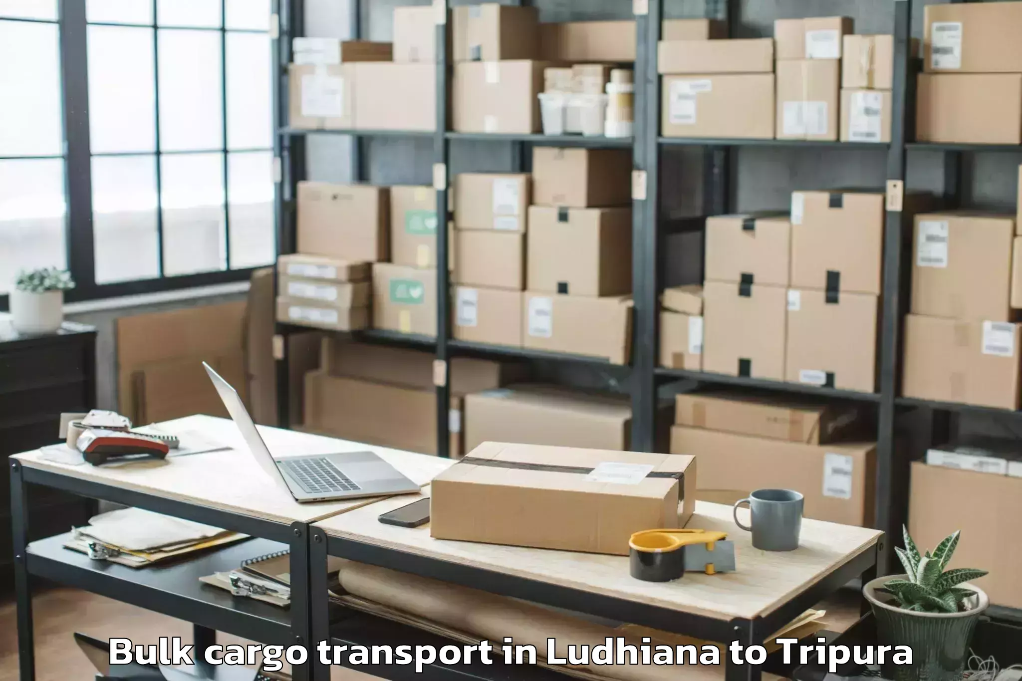 Hassle-Free Ludhiana to Kamalpur Airport Ixq Bulk Cargo Transport